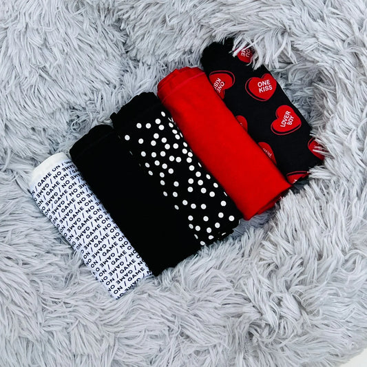Pack of 5 super soft cotton stretch printed