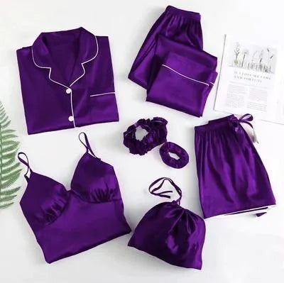 Velvet Nightwear Set with Piping Work