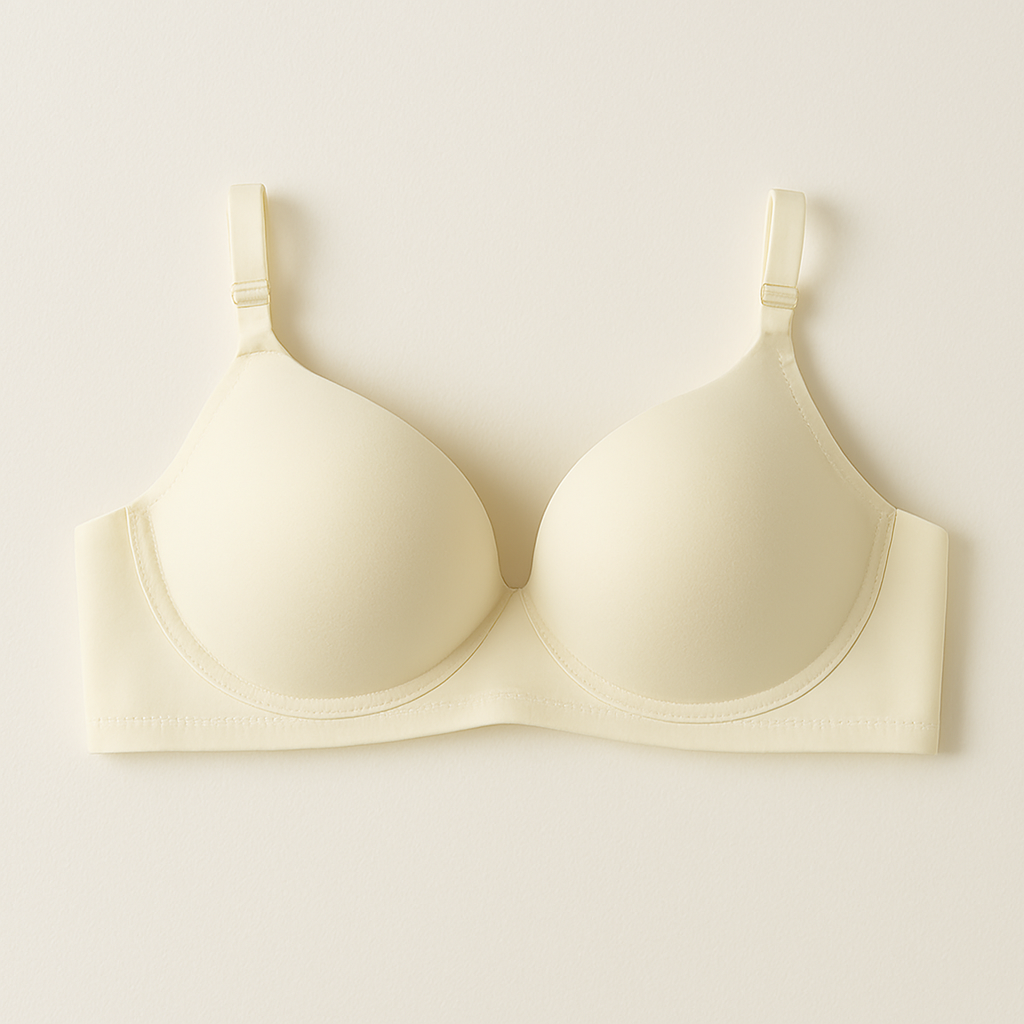 Cotton Light Padded Bra – Comfortable Everyday Wear (Sizes 32–42, Beige)