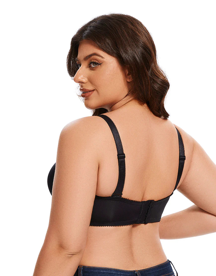 Curvy Lightly Padded strapless Wired Bra-Black