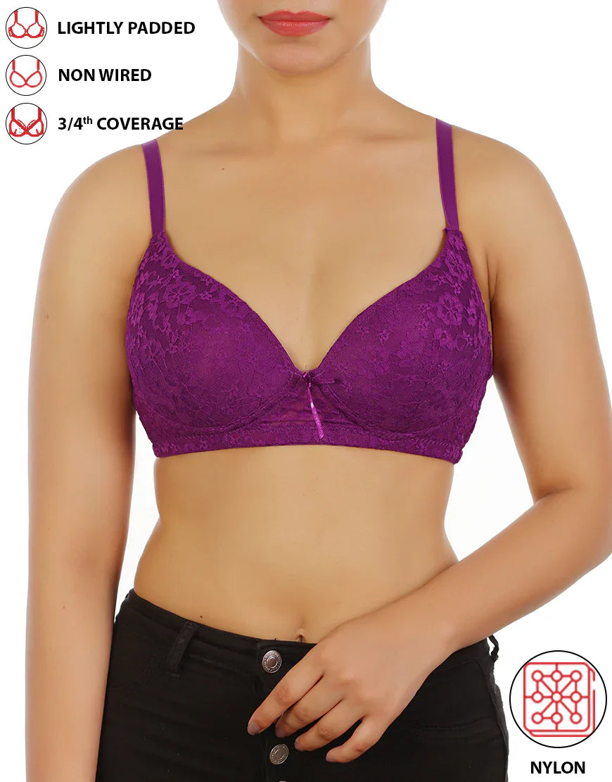 Lightly padded wire-free 3/4th
