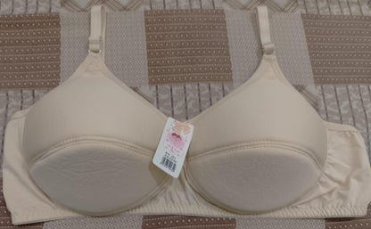 Cotton Light Padded Bra – Comfortable Everyday Wear (Sizes 32–42, Beige)