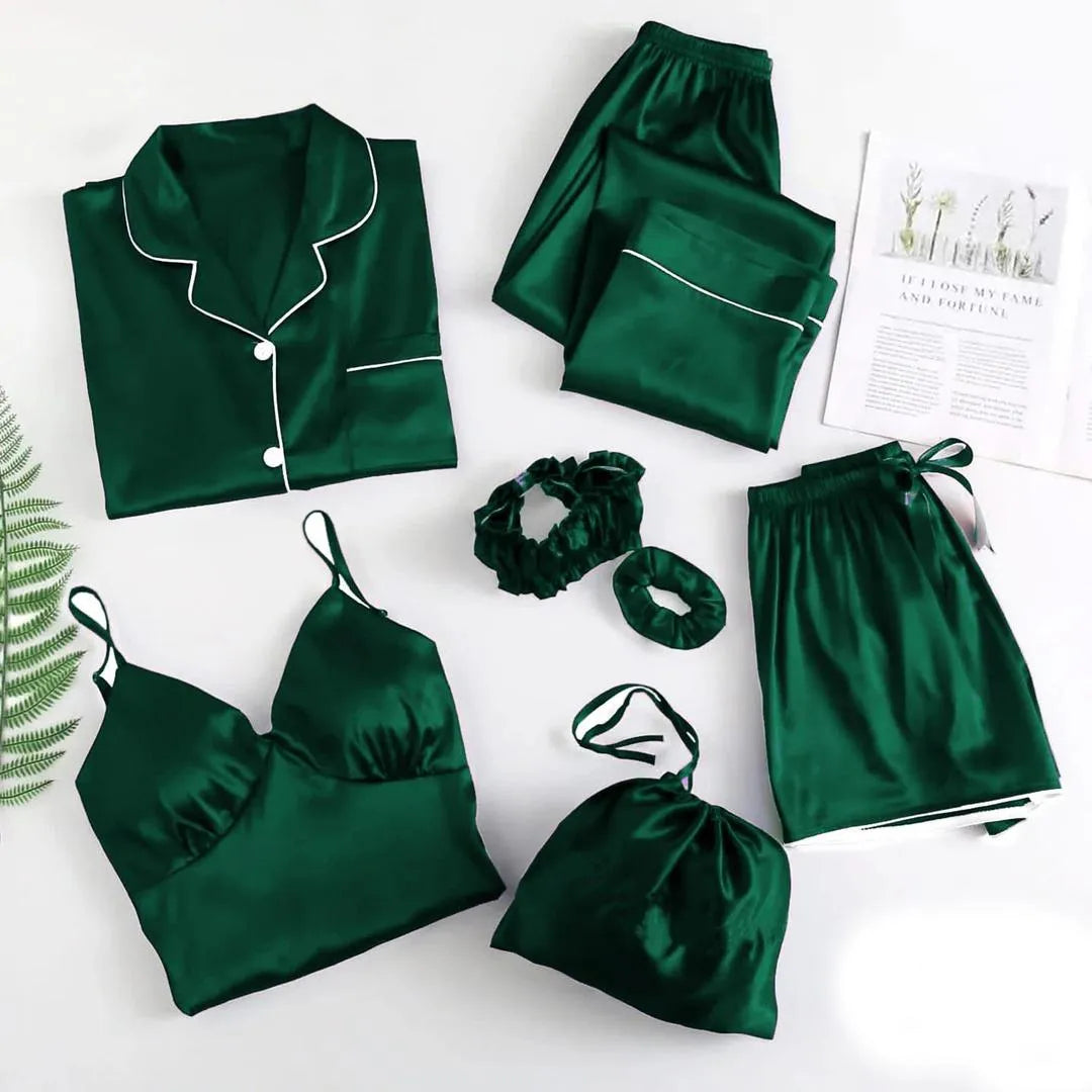 Velvet Nightwear Set with Piping Work