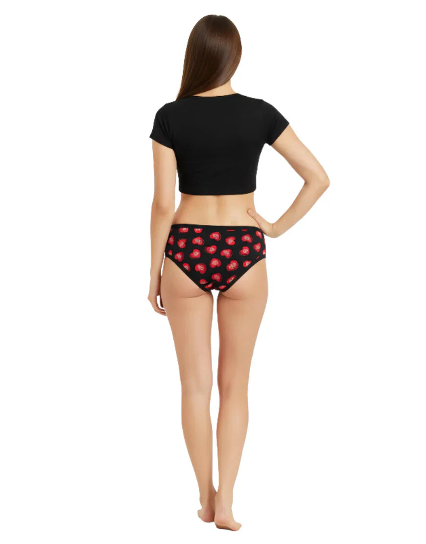Pack of 5 super soft cotton stretch printed