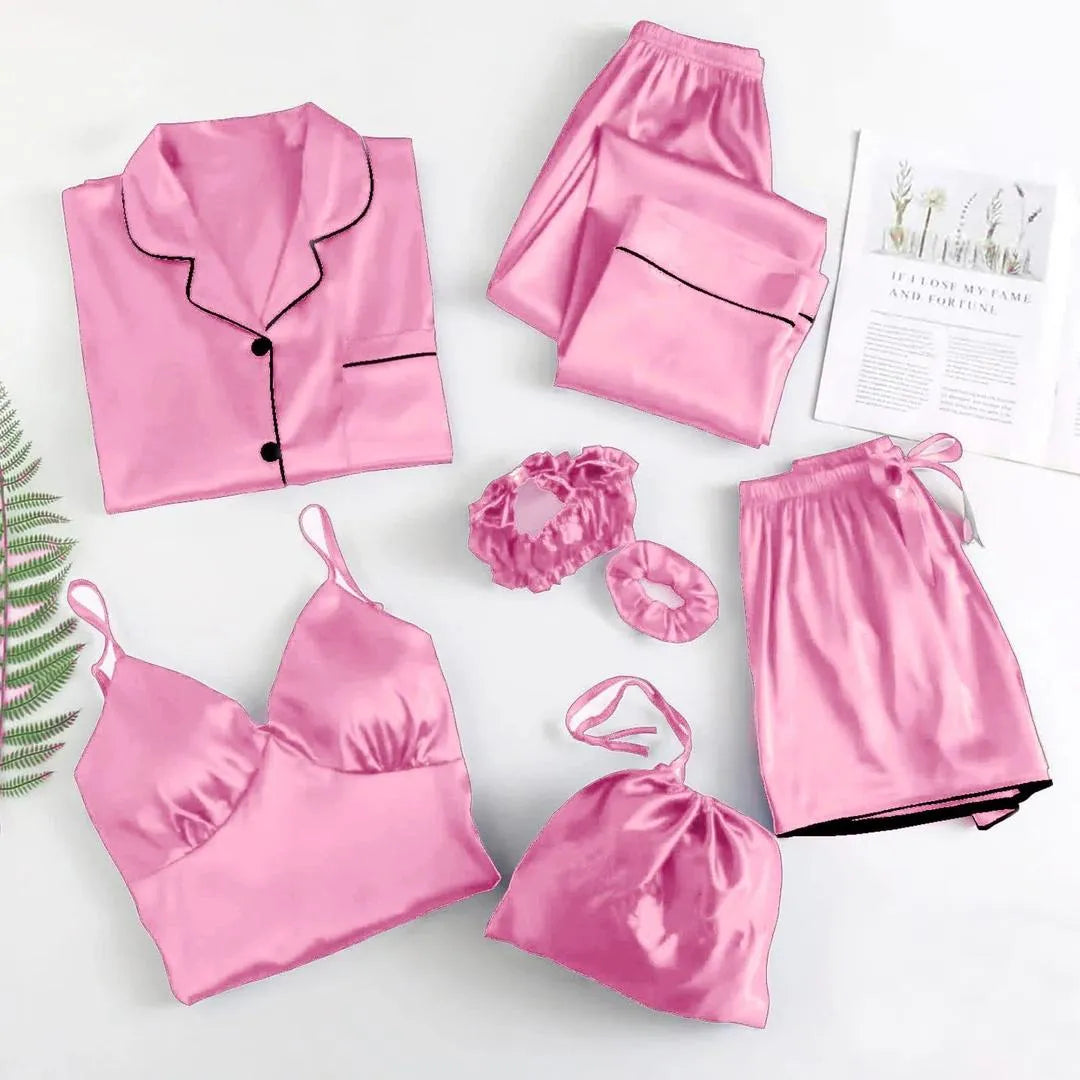 Velvet Nightwear Set with Piping Work